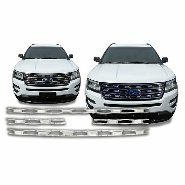 Lastplay Grille Overlay for 2016 Ford Explorer Fits All Except Sport - Chrome LA3558559